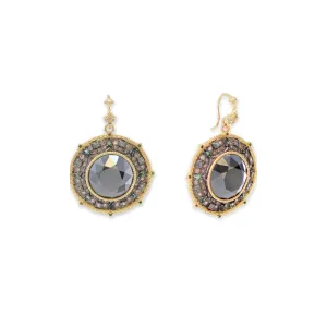 Pointed Round Hematite Drop Earrings