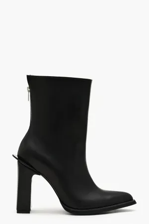 Pointed Toe Black Ankle Boots