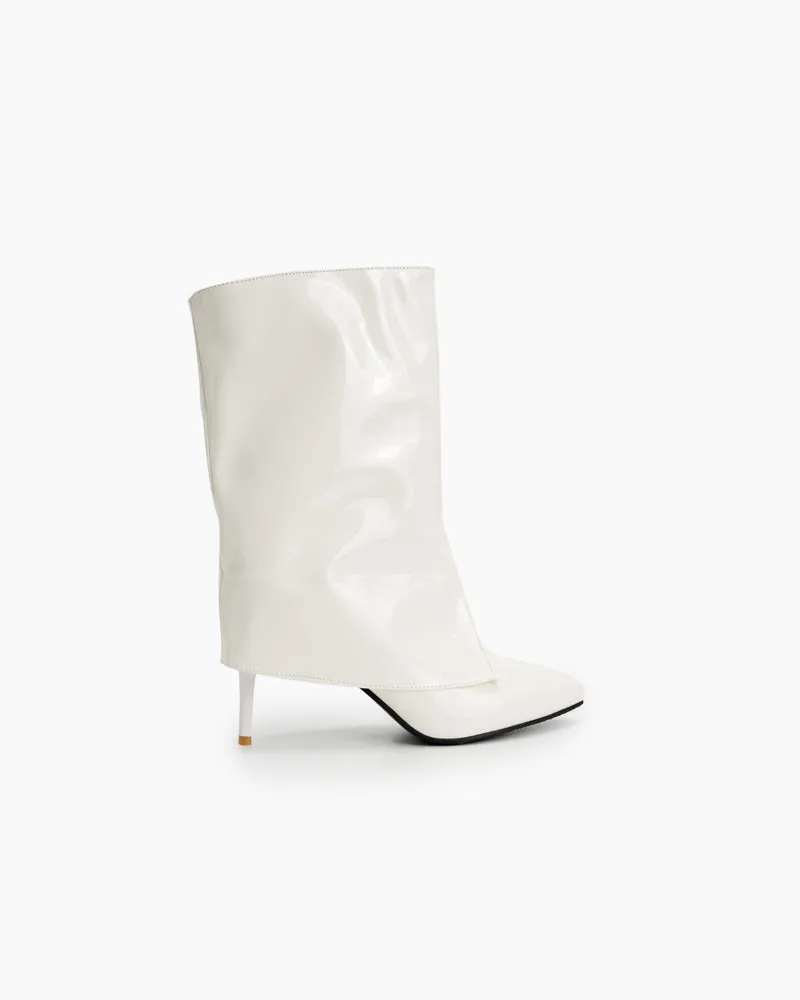 Pointed Toe Stiletto Patent Leather Ankle Boots