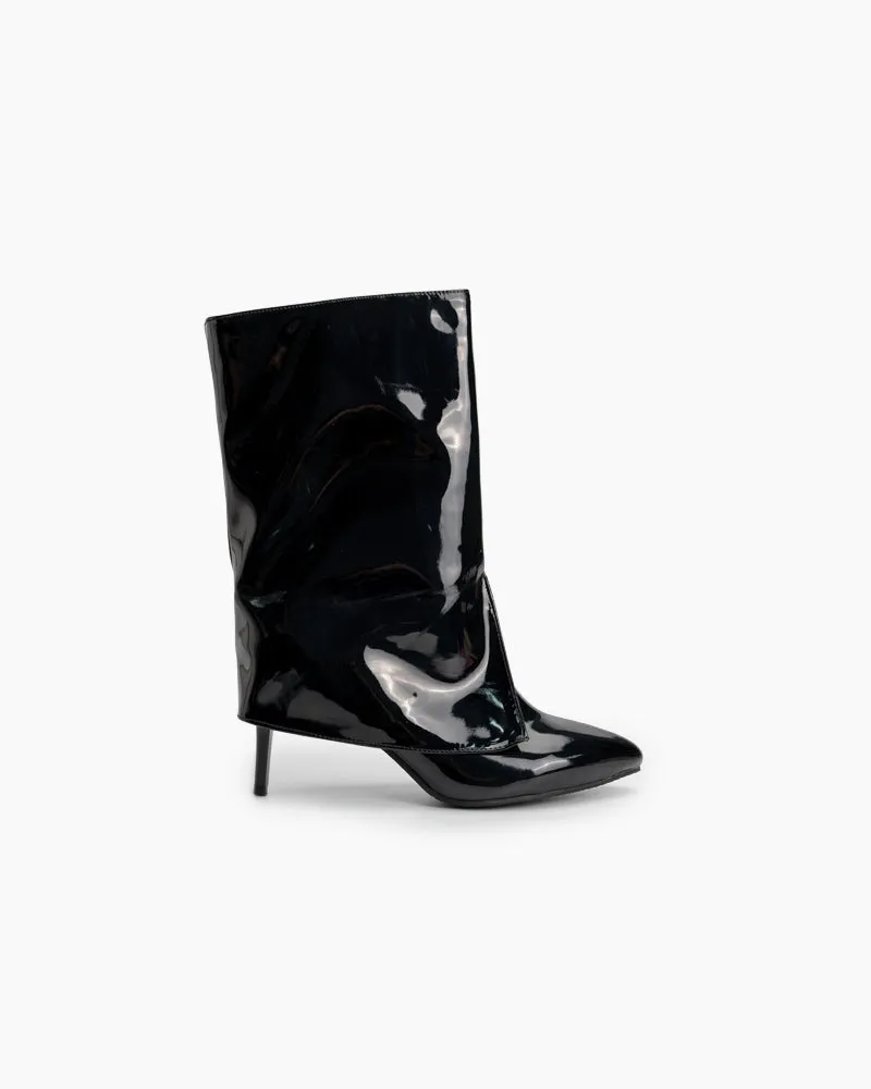 Pointed Toe Stiletto Patent Leather Ankle Boots