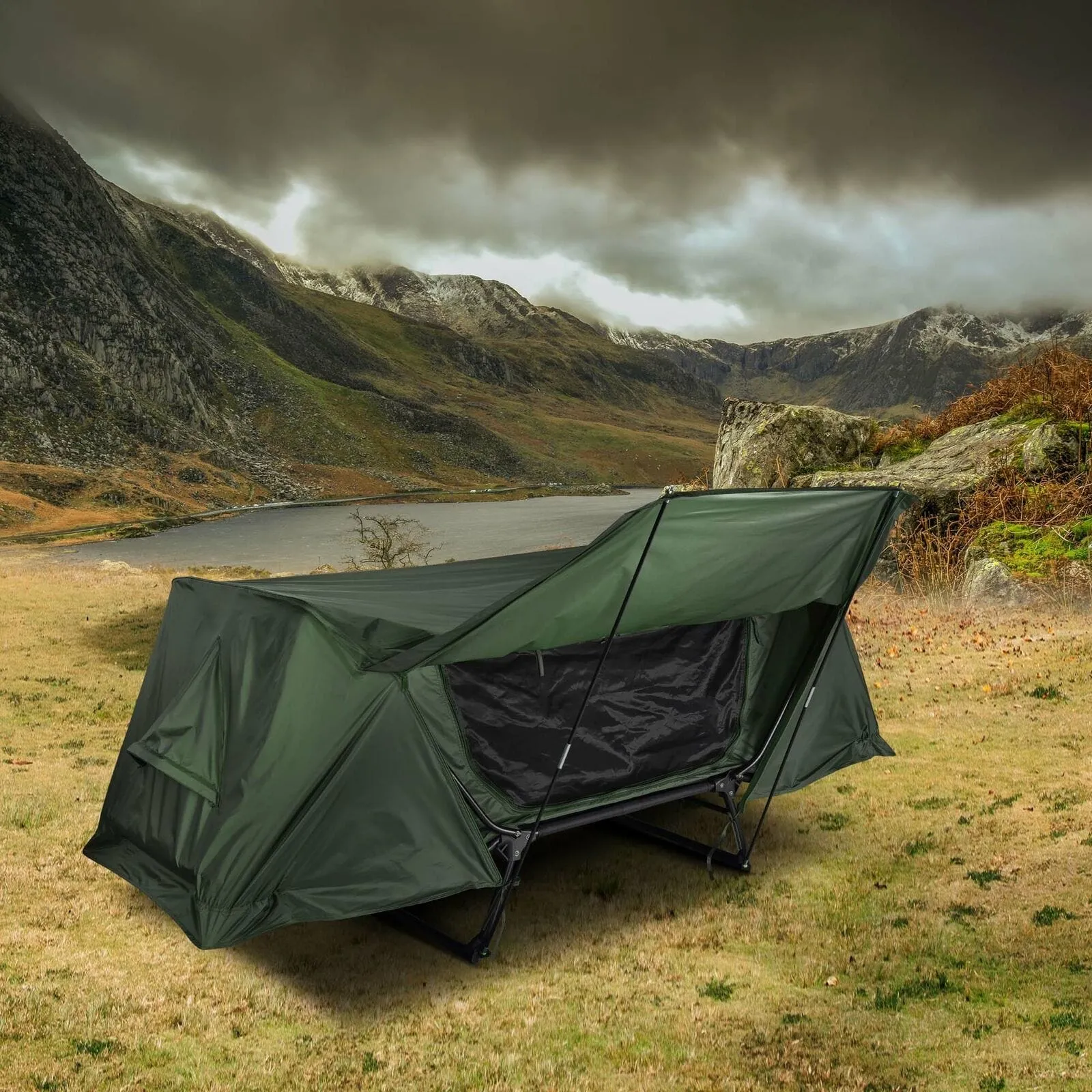 Portable One Person Outdoor Off The Ground Camping Cot Bed Tent