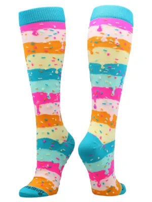 Rainbow Sprinkles Socks Over the Calf Length