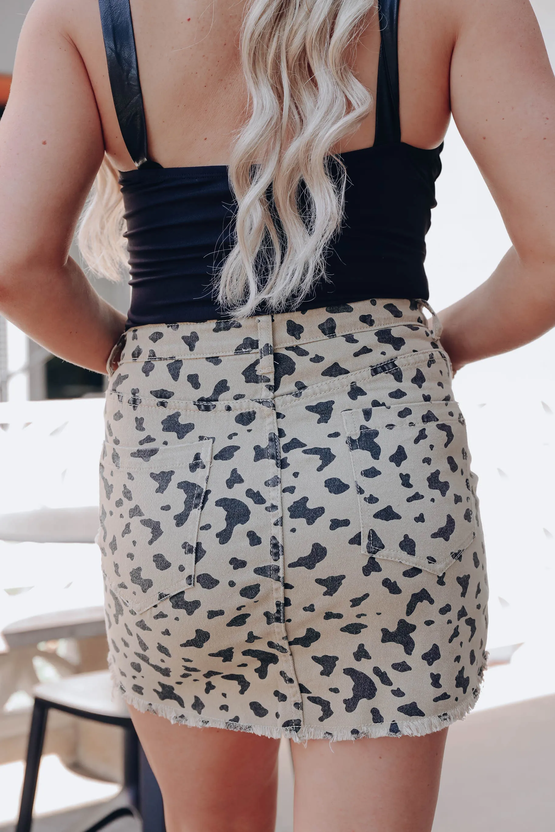 Rancho Abstract Denim Mini Skirt