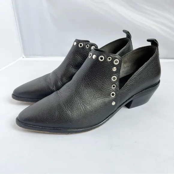 Rebecca Minkoff Black Leather Ankle Boots with silver studs size 8