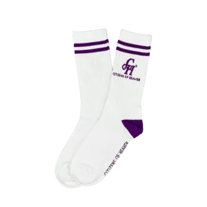 Ribbed CH Athletic Socks- Purple