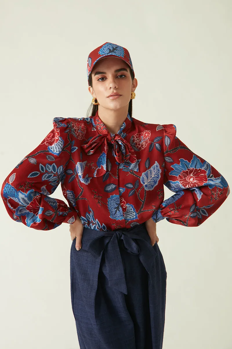 Rockefeller Holidays I  Nural Printed Baseball Cap Cotton Satin Red Java collection JV-CAP-05