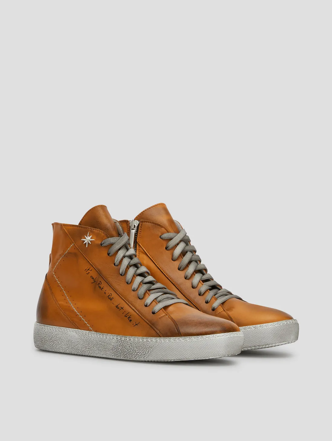 ROCKER SNEAKER HIGH TOP IN TANGERINE