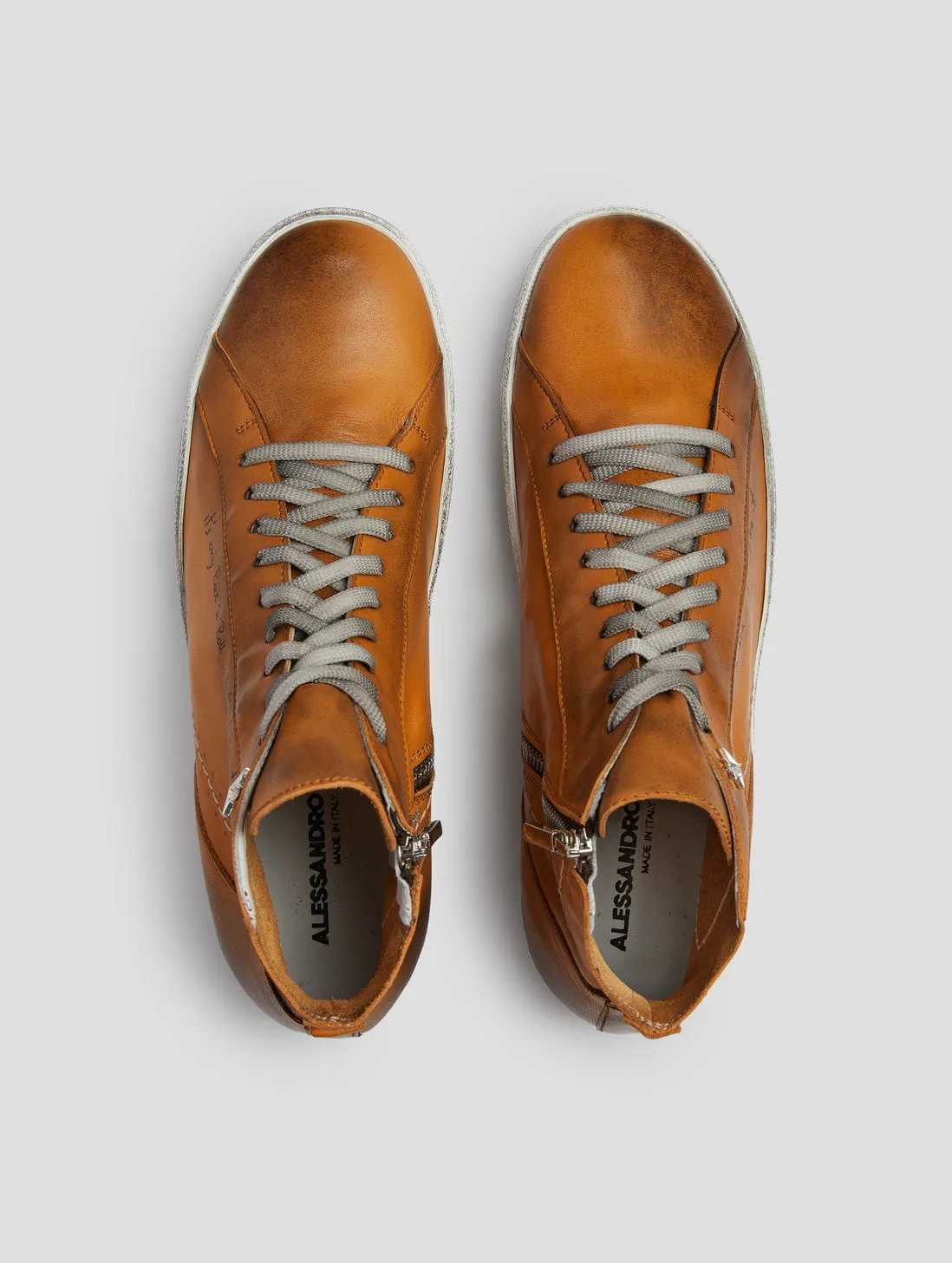 ROCKER SNEAKER HIGH TOP IN TANGERINE