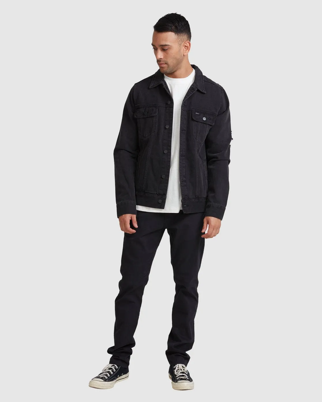 RVCA Distressed Denim Jacket