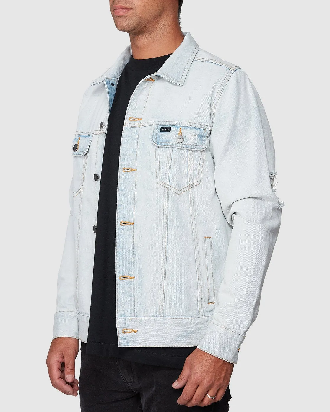 RVCA Distressed Denim Jacket