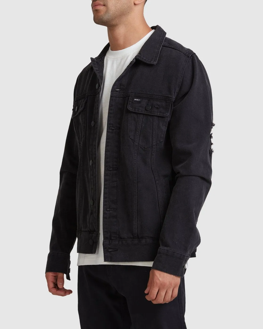 RVCA Distressed Denim Jacket