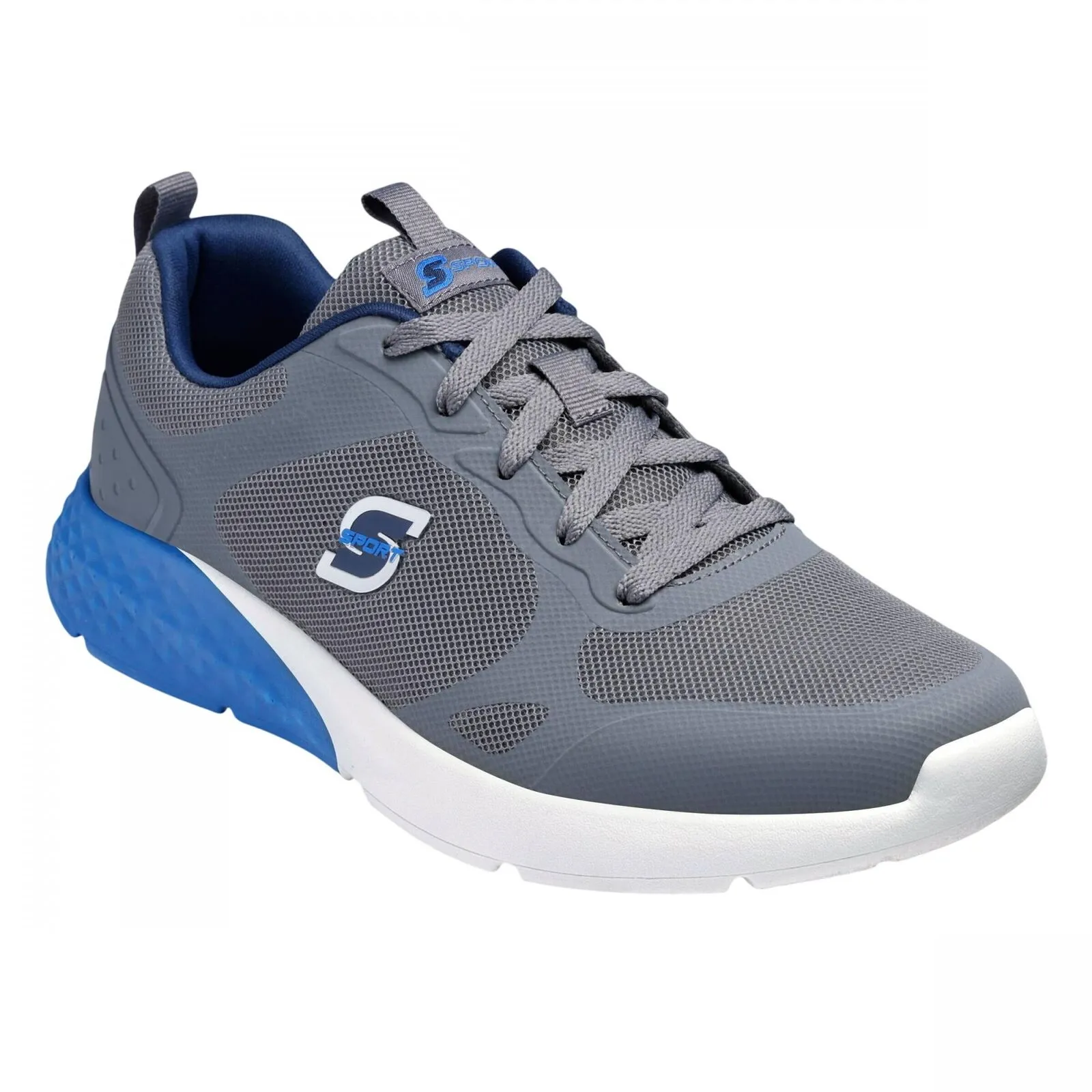 S Sport By Skechers Mens Lace Up Low Top Troy Sneakers 88421362 Gray / Blue 10.5