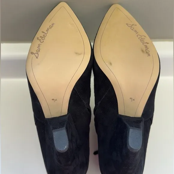 Sam Edelman Roden Point Toe Suede Booties | black | 9.5 | EUC
