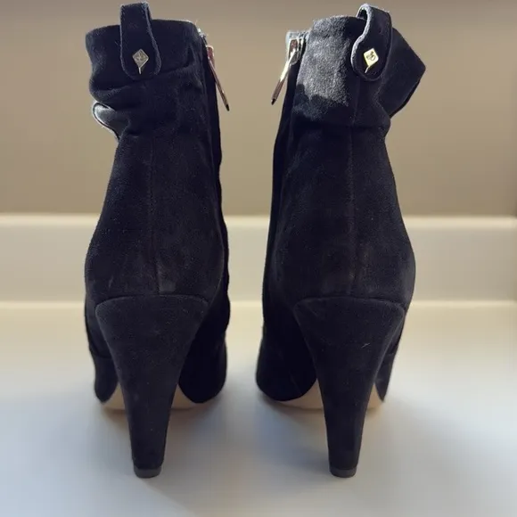 Sam Edelman Roden Point Toe Suede Booties | black | 9.5 | EUC