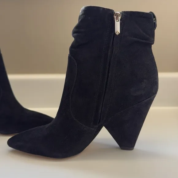 Sam Edelman Roden Point Toe Suede Booties | black | 9.5 | EUC
