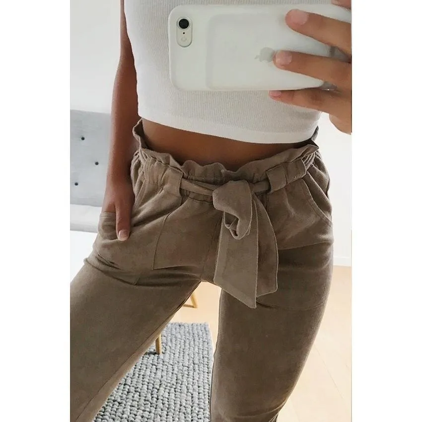 Sashes Suede Pants