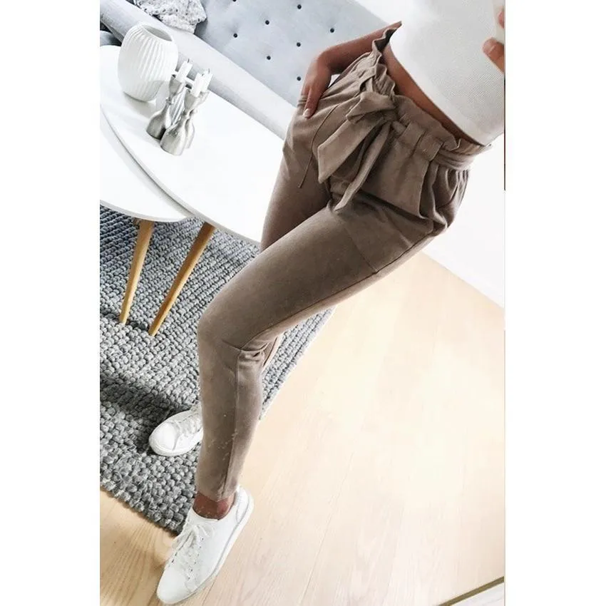 Sashes Suede Pants