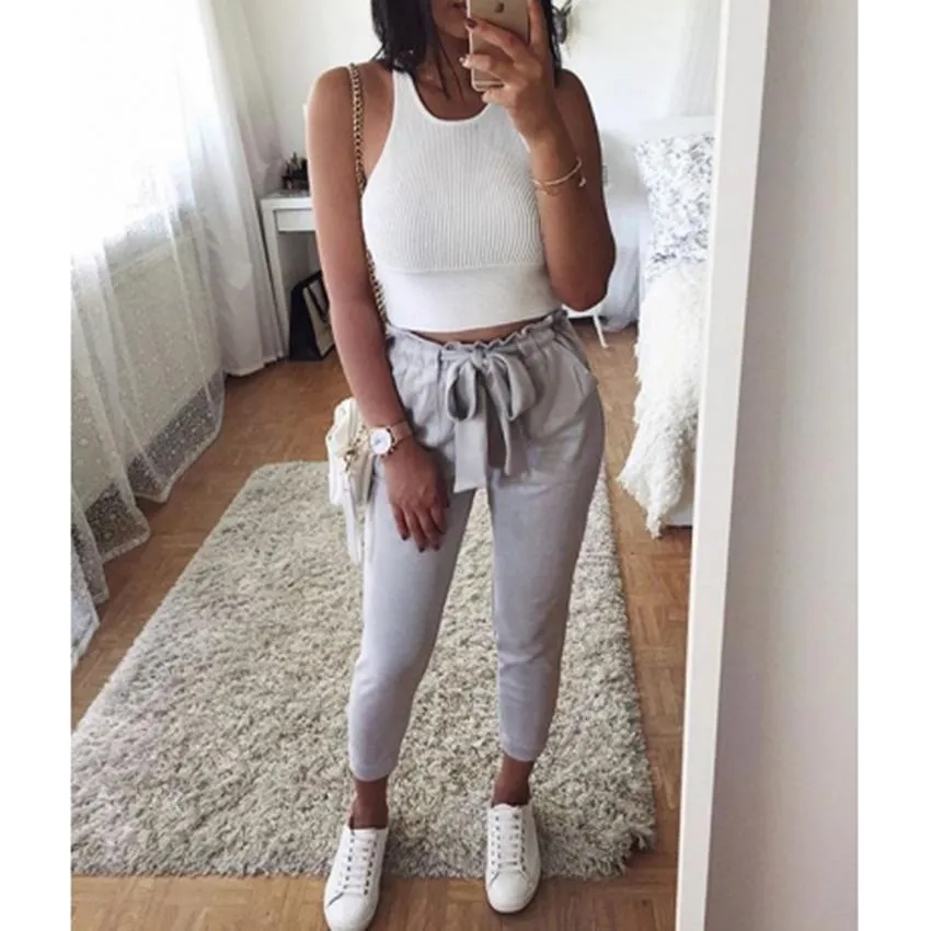 Sashes Suede Pants