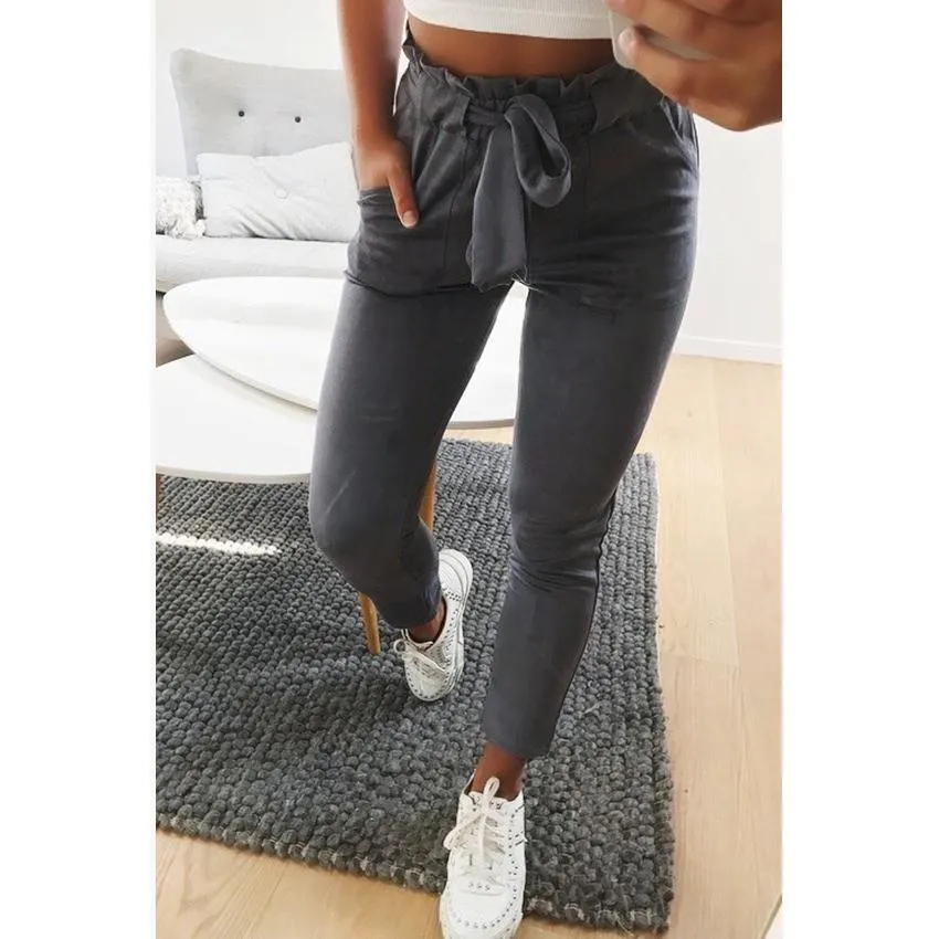 Sashes Suede Pants