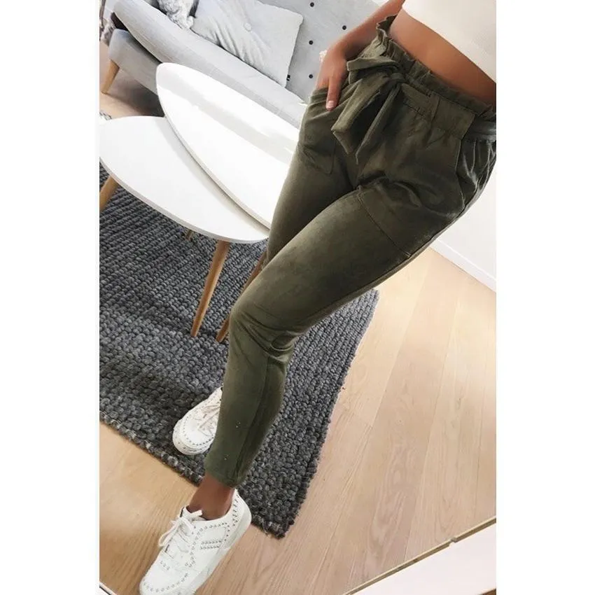 Sashes Suede Pants