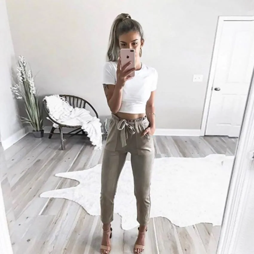 Sashes Suede Pants