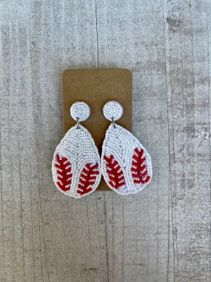 Seed Bead Baseball Teardrops