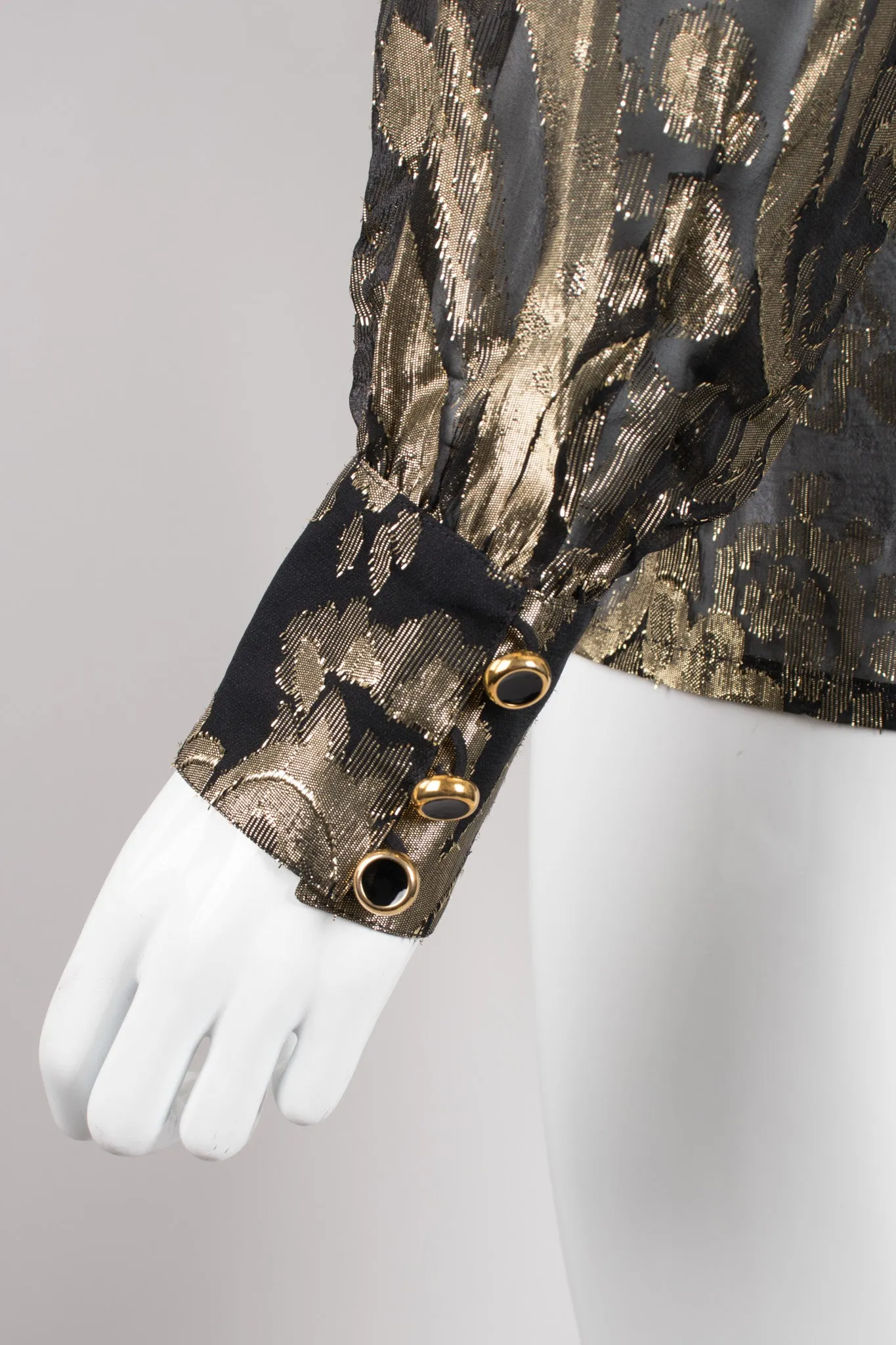 Sheer Brocade Wrap Blouse