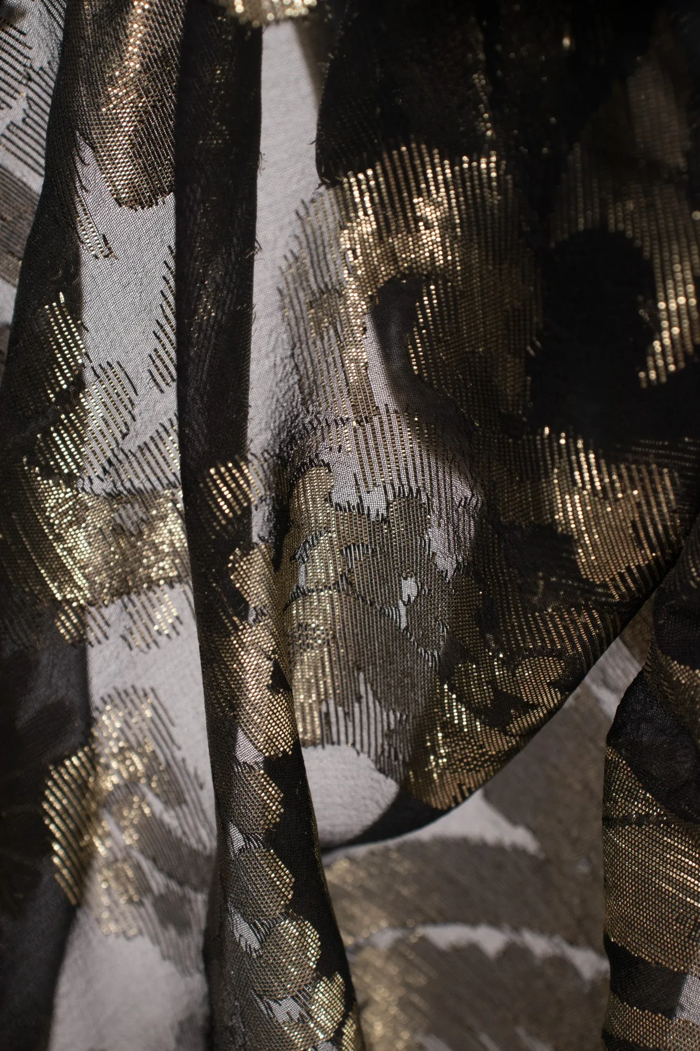 Sheer Brocade Wrap Blouse