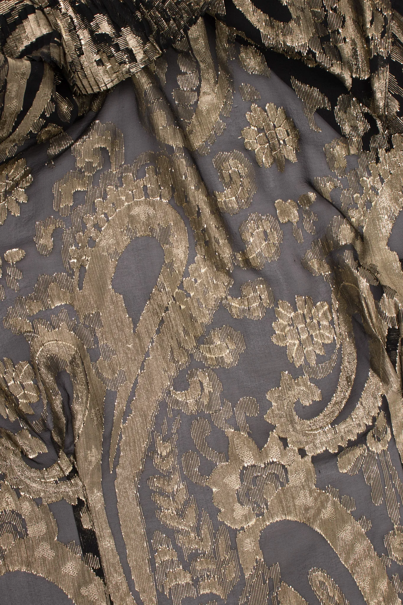 Sheer Brocade Wrap Blouse