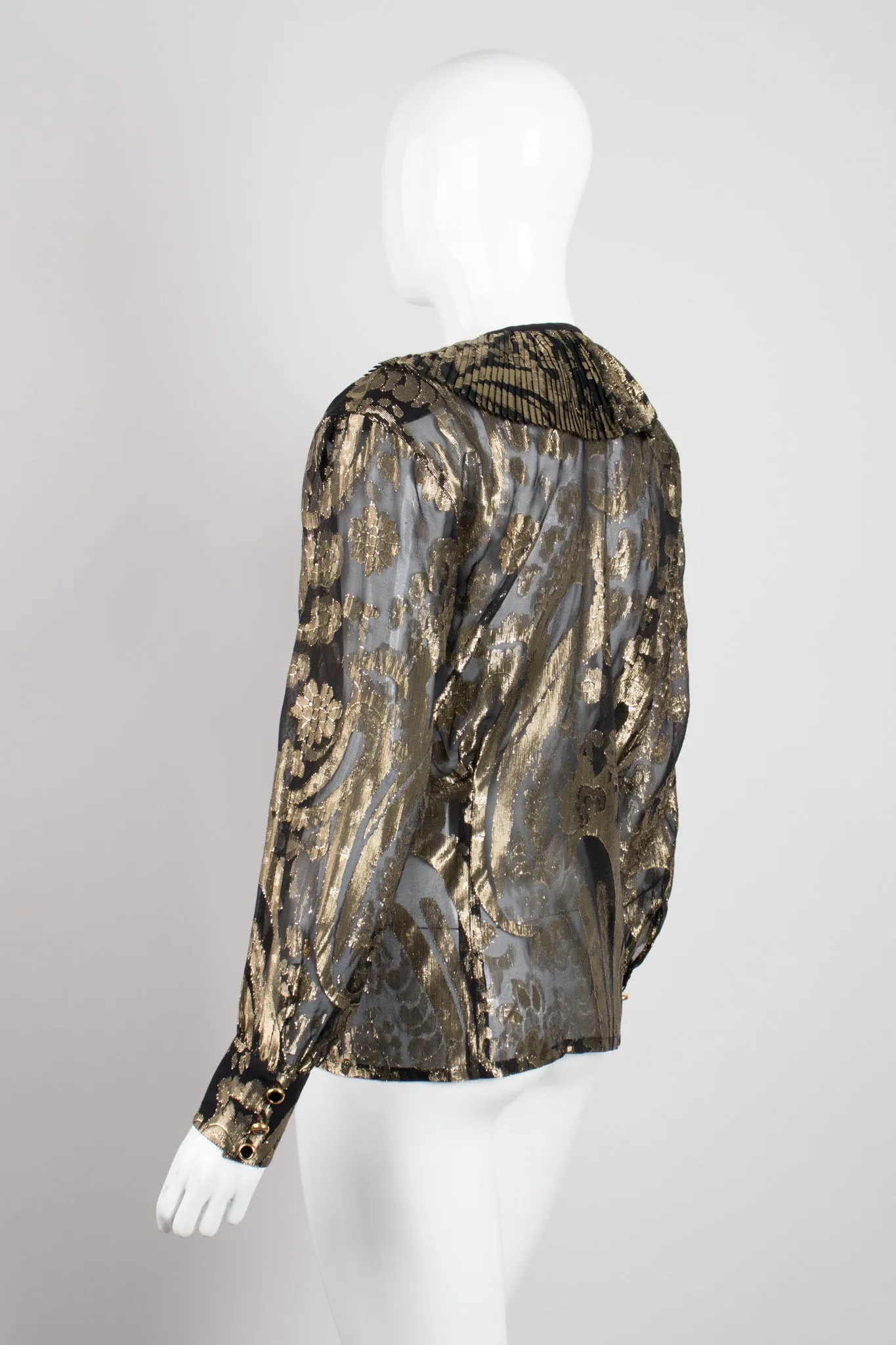 Sheer Brocade Wrap Blouse