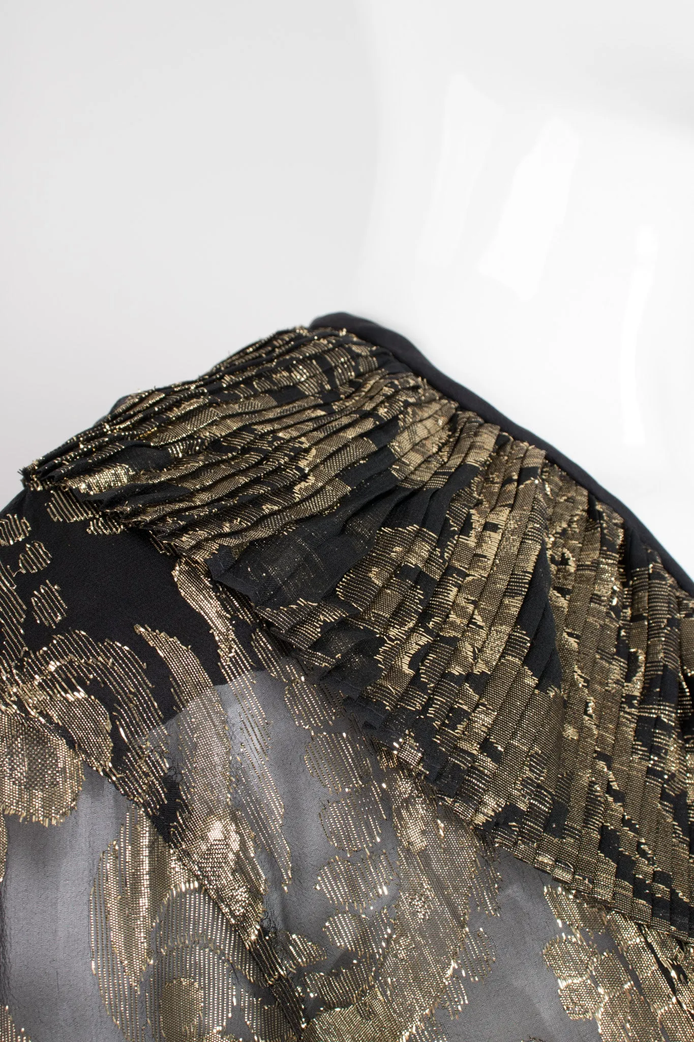 Sheer Brocade Wrap Blouse