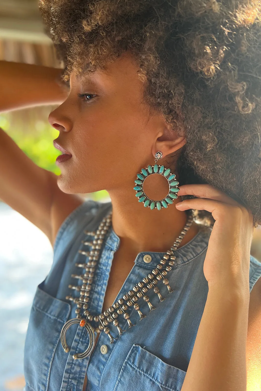 Sheila Tso Kingman Turquoise Post Earrings