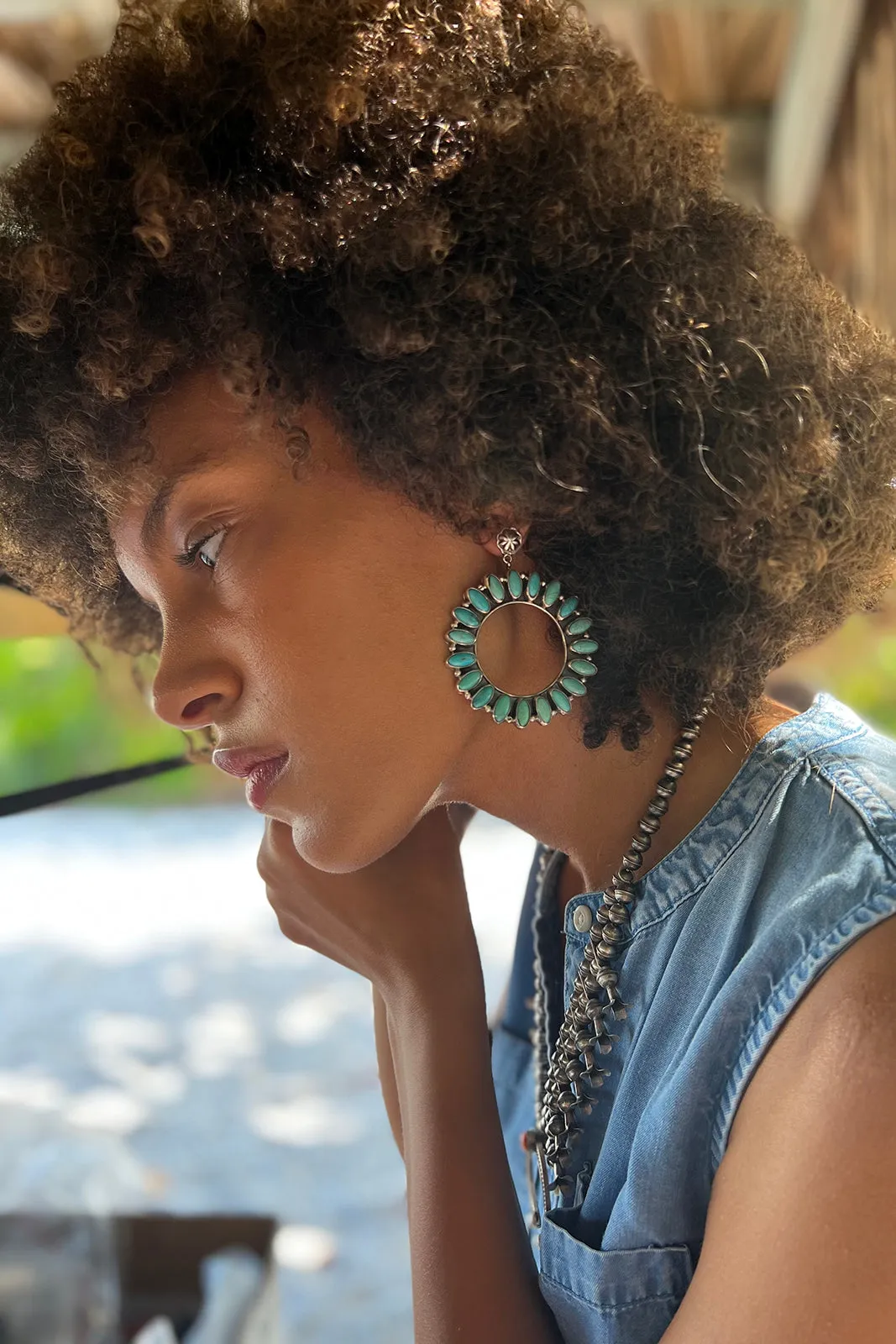 Sheila Tso Kingman Turquoise Post Earrings