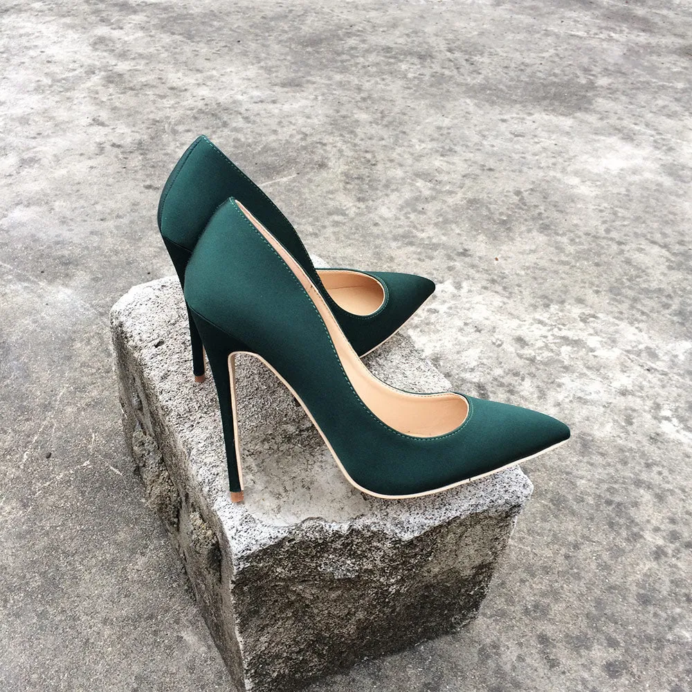 Silk Upper Women Sexy High Heels Elegant Lady Pointed Toe Party Pumps Woman Comfort Dress Shoes Customized Accept