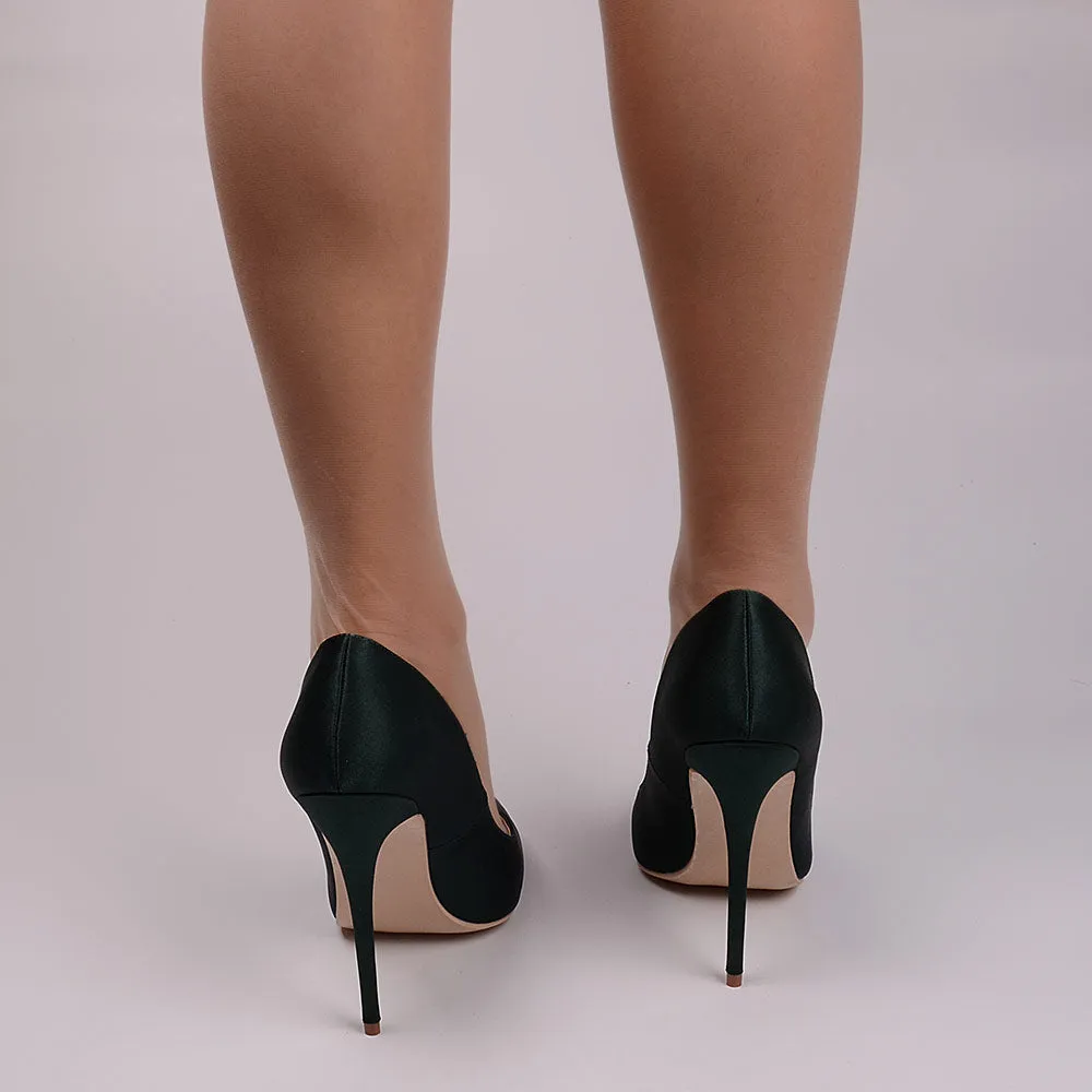 Silk Upper Women Sexy High Heels Elegant Lady Pointed Toe Party Pumps Woman Comfort Dress Shoes Customized Accept