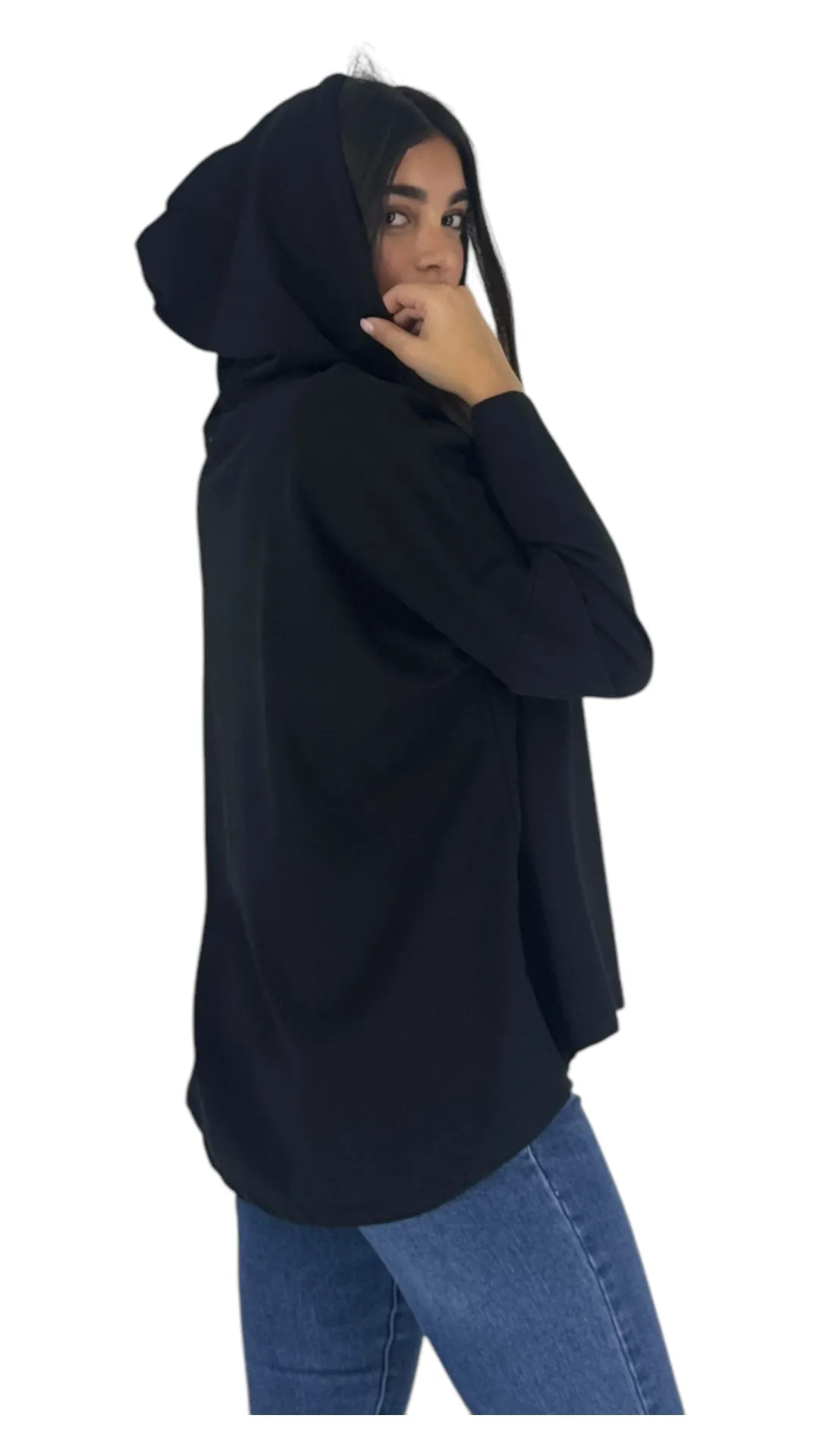 Smile black hoodie top