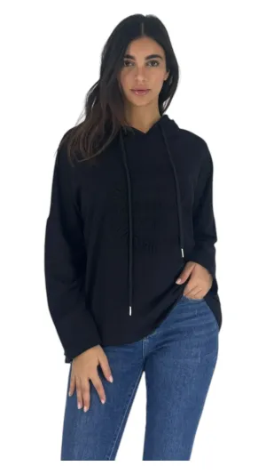 Smile black hoodie top