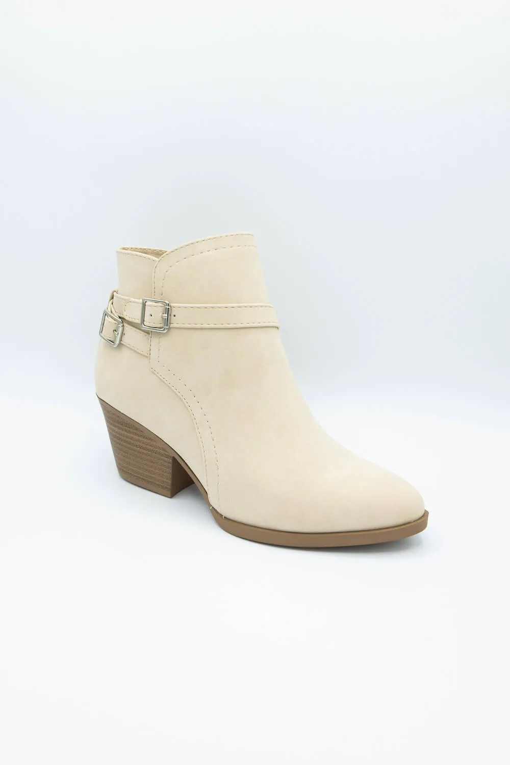 Soda Nadine Buckle Booties for Women in New Beige | NADINE-S NEW BEIGE