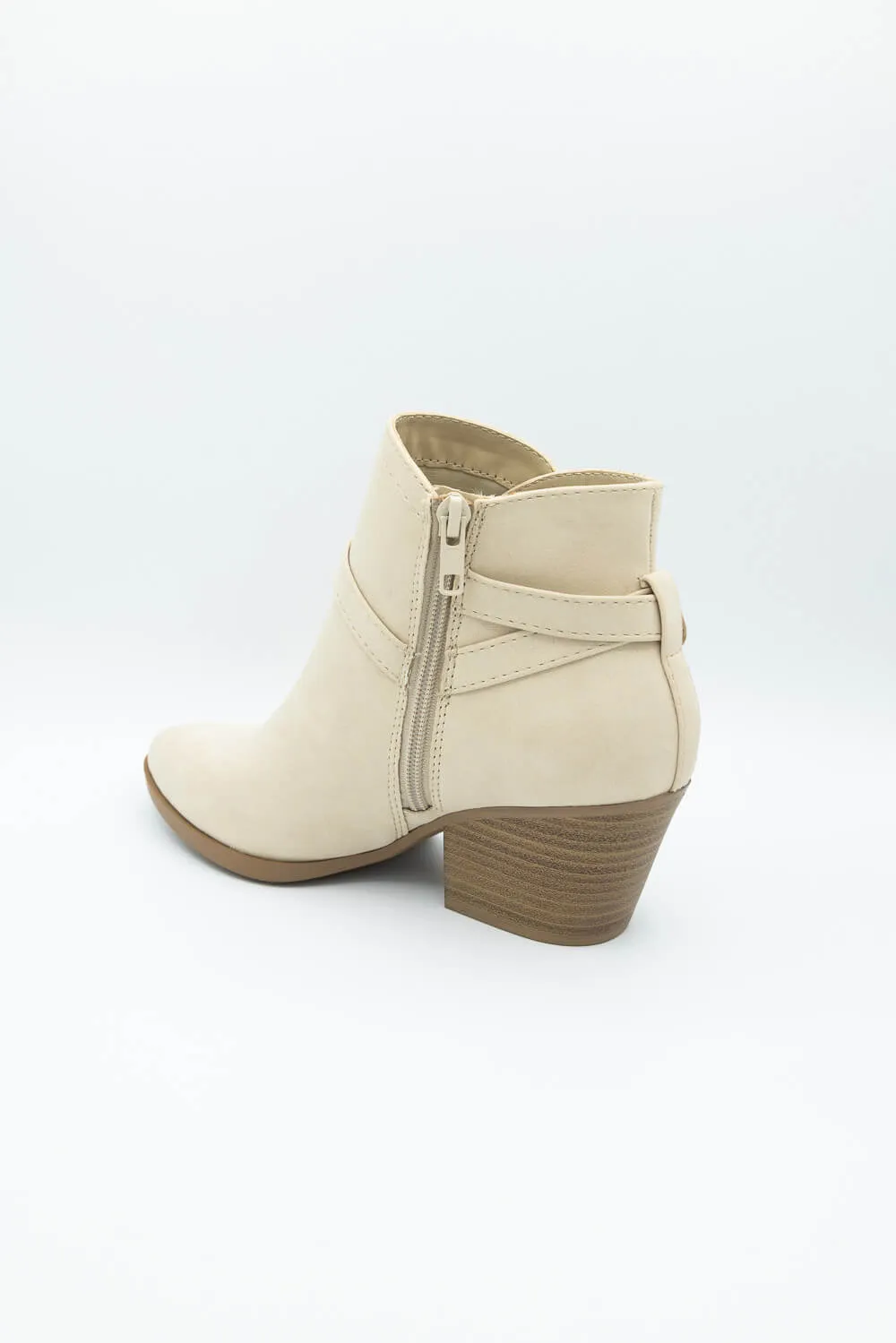 Soda Nadine Buckle Booties for Women in New Beige | NADINE-S NEW BEIGE