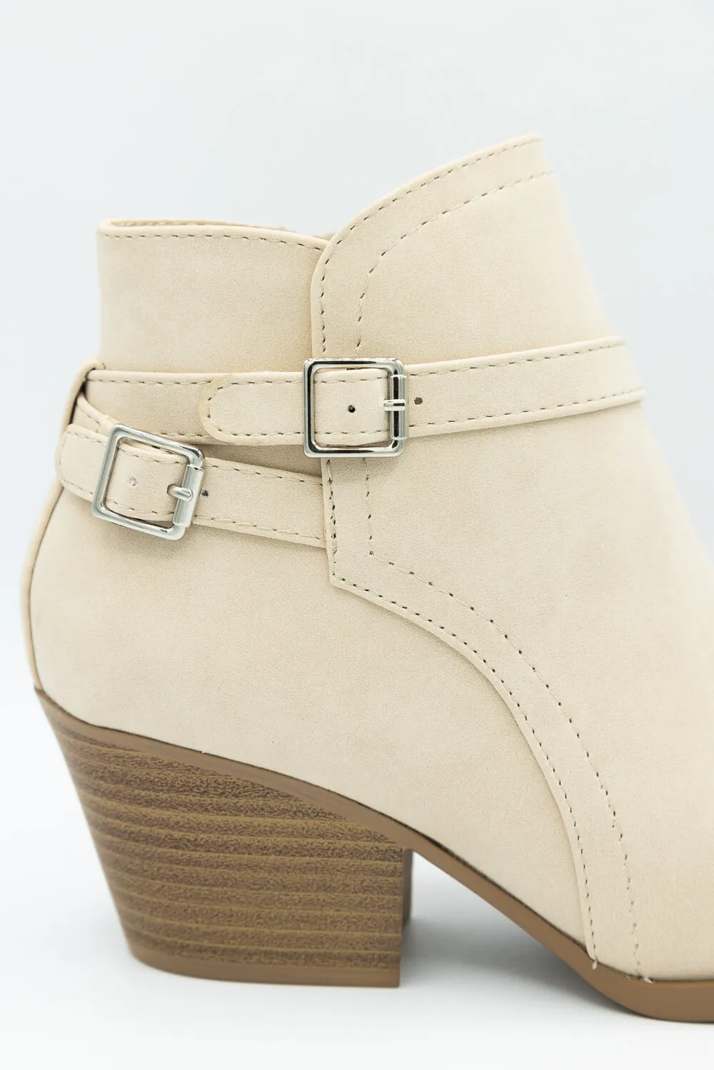 Soda Nadine Buckle Booties for Women in New Beige | NADINE-S NEW BEIGE