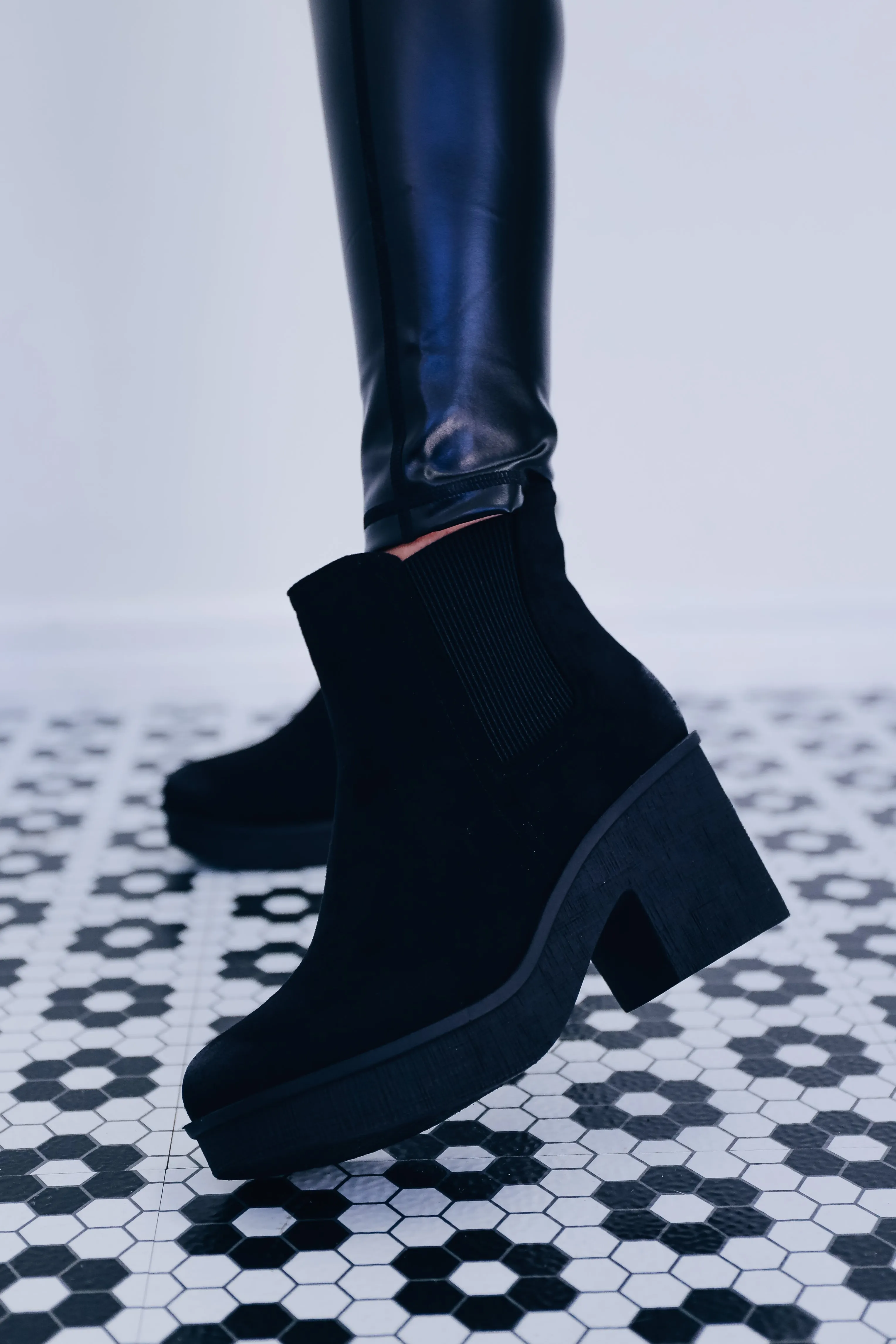 Spokane Suede Booties - Black