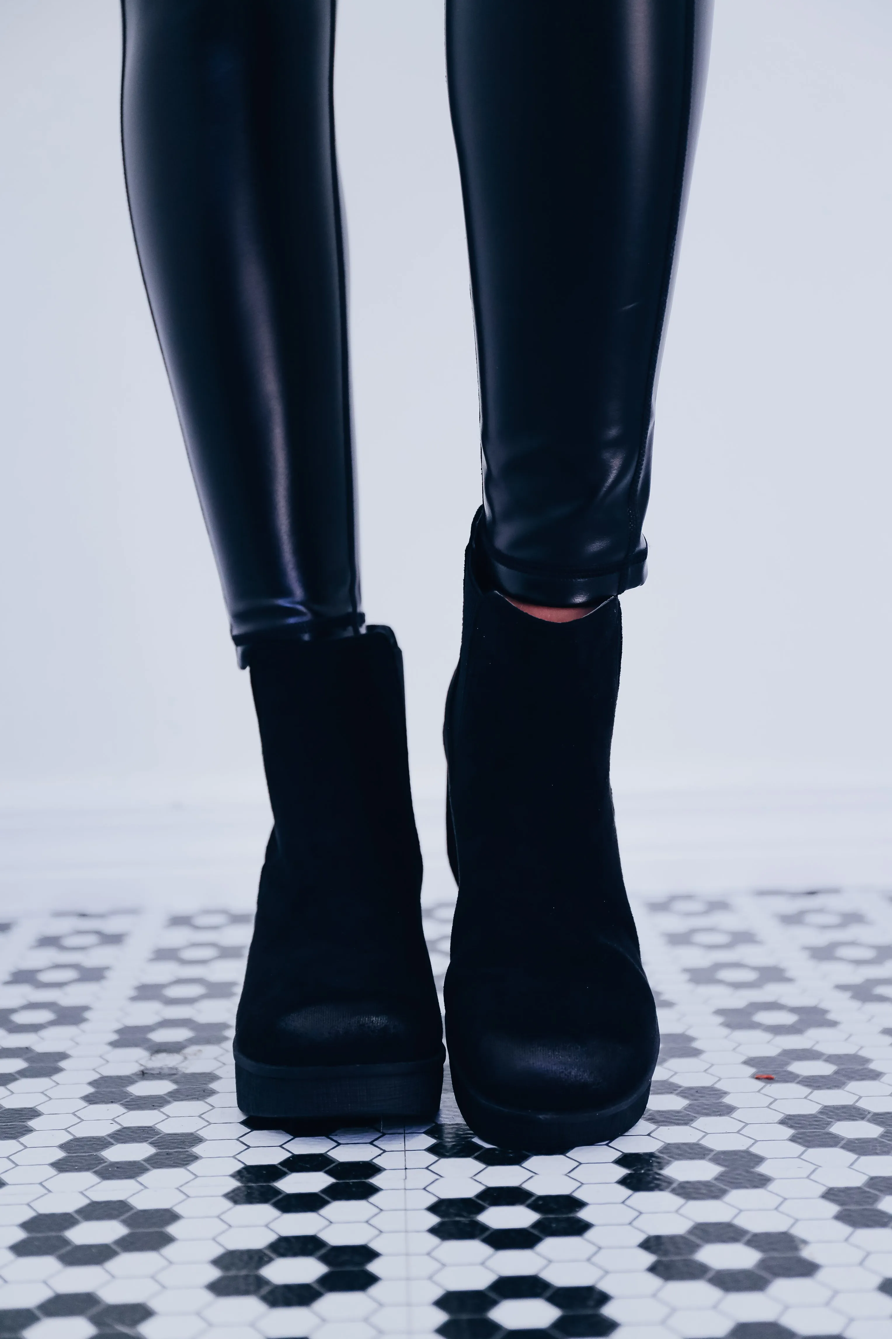 Spokane Suede Booties - Black