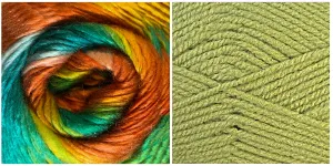 SPRING GREEN   WHAT A WONDERFUL WORLD - Falling Leaves Scarf YARN KIT