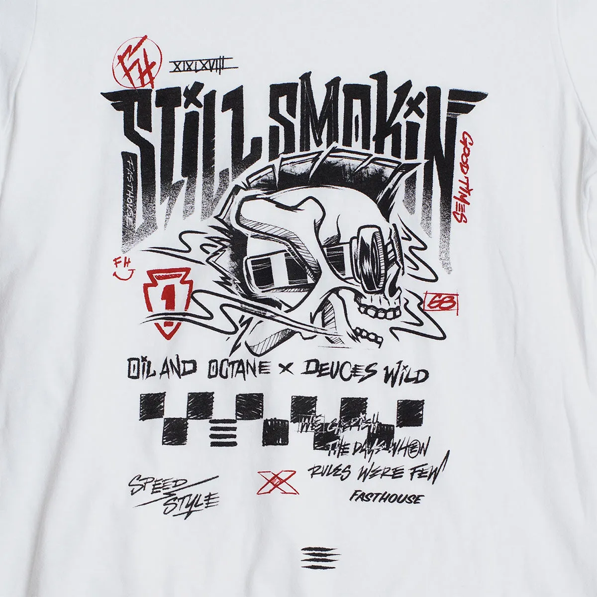 Still Smokin '21 Women's Ringer Tee - White/Black