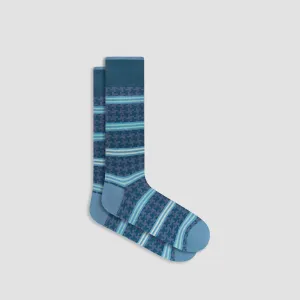 Striped Hound's Tooth Mid-Calf Socks