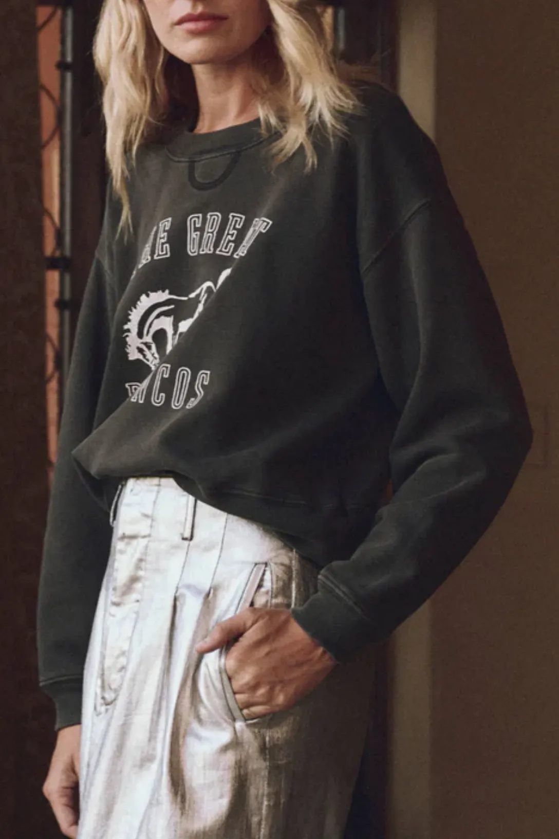 The League Sweatshirt Bucking Bronco | Washed Black