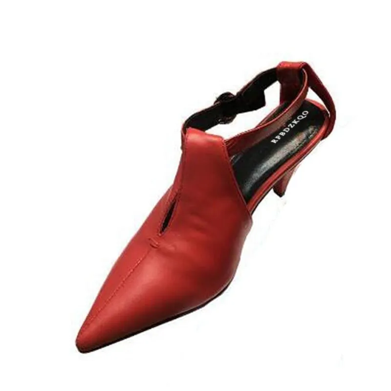 Thick Chunky Genuine Leather Pumps Women Heels