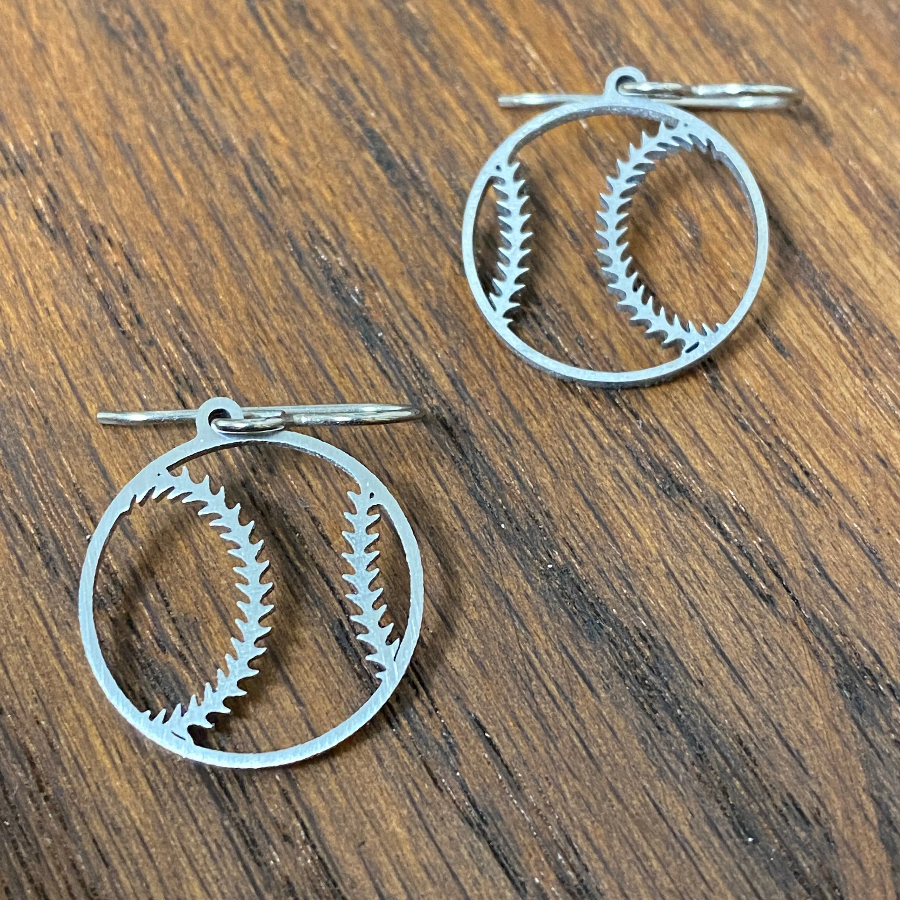 Titanium Baseball Earrings