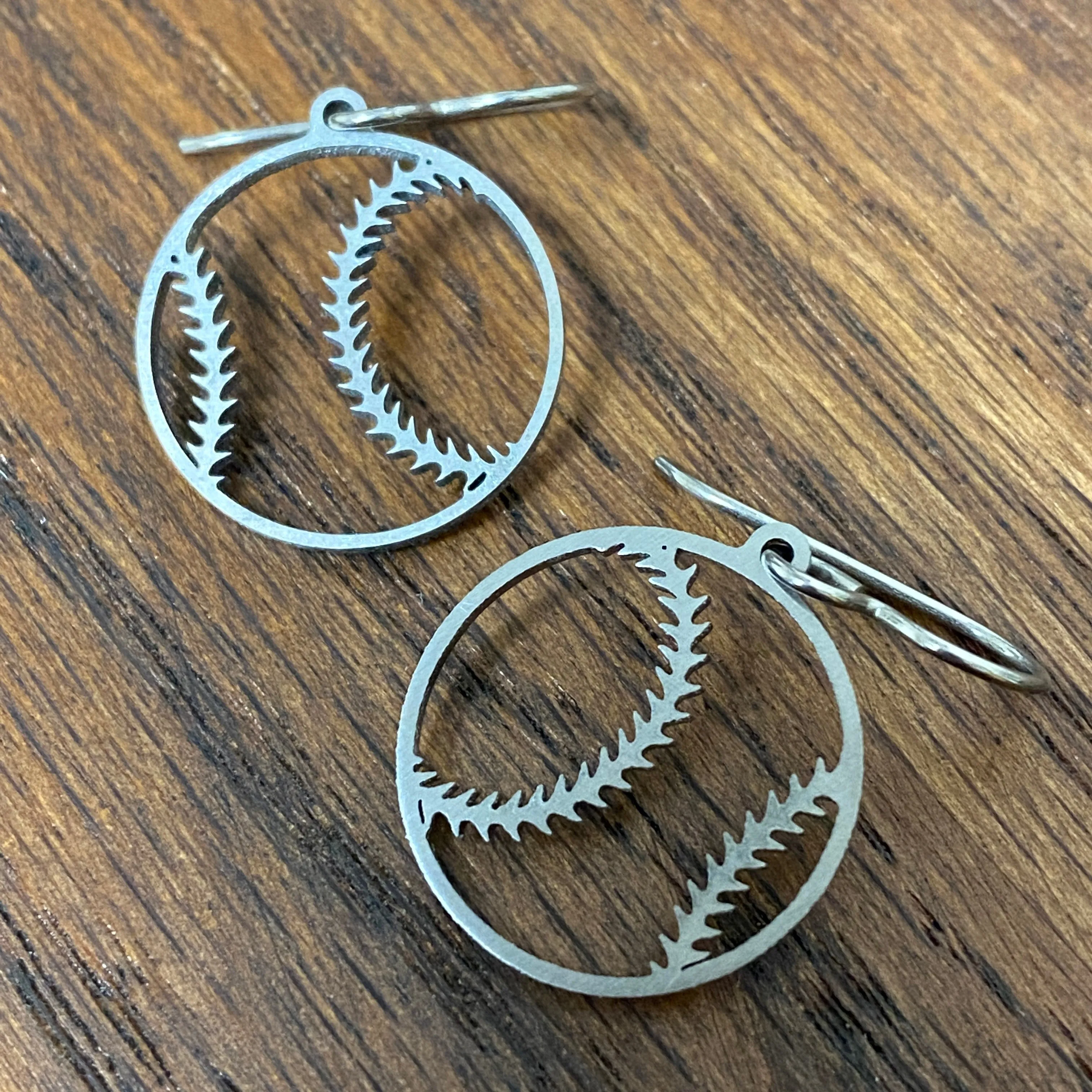 Titanium Baseball Earrings