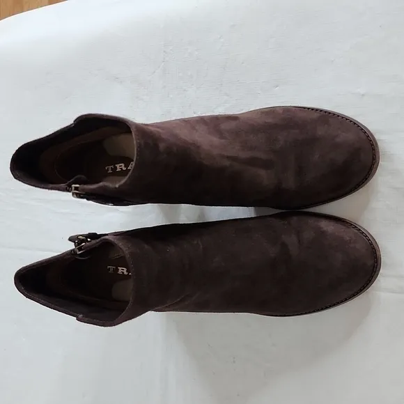 TRASK Tinsley Brown Suede Ankle Booties Size 9M
